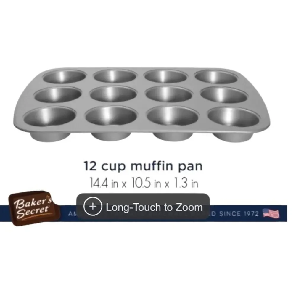 Baker's Secret 12‎ Cup Non-Stick Muffin Pan Cupcake - Excellent